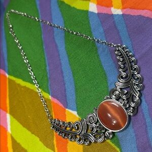 Orange glass stone fun funky Women's Necklace